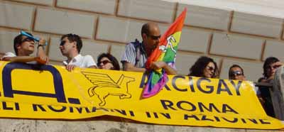 Striscione dell'Arcigay di Roma - Foto G. Dall'Orto