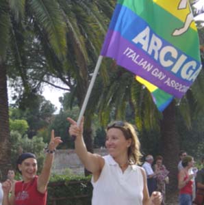 Bandiera al Gay Pride di Grosseto, 2004