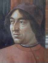 Angiolo Poliziano ritratto dal Ghirlandaio in S. Maria Novella, Firenze.