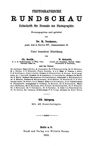 Frontespizio dell'annata 1894.