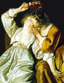 Bacio fra donne. Dettaglio dal quadro di van Loo.