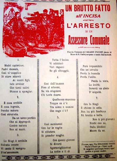 Ingrandimento del foglio volante di ''Un brutto fatto all'Incisa'' [1907]