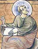 Figura di evangelista, miniatura, circa 1180