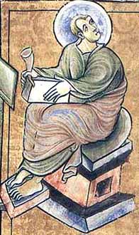 Evangelista. Miniatura del 1180 circa