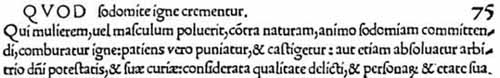 Scansione del paragrafo sulla sodomia dagli ''Statuta civitatis Brixiae''